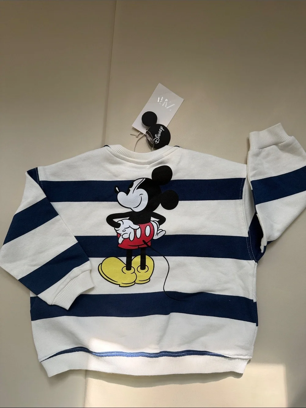 New NWT Mickey Mouse Navy & White Striped Sweatshirt Set